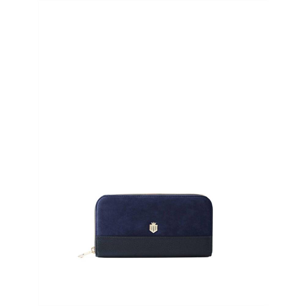 NEW FAIRFAX & FAVOR women's salisbury purse in navy suede